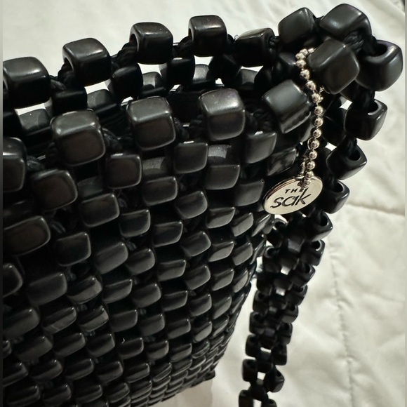 THE SAK Collection Small Beaded Fun Purse Bag Travel Summer EUC Unique Mini Blk - Picture 3 of 12